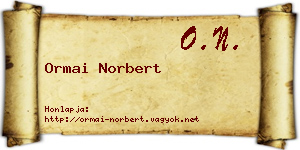 Ormai Norbert névjegykártya