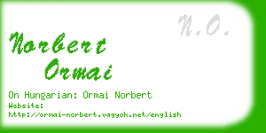 norbert ormai business card